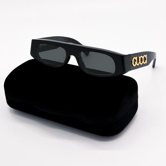 NEW GUCCI GG1771S 001 GEOMETRIC BLACK GREY WOMEN SUNGLASSES GUCCI - Picture 2 of 14